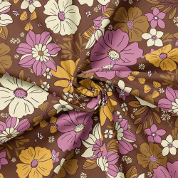 Printed Popelin SYLVIE Brown / Violet